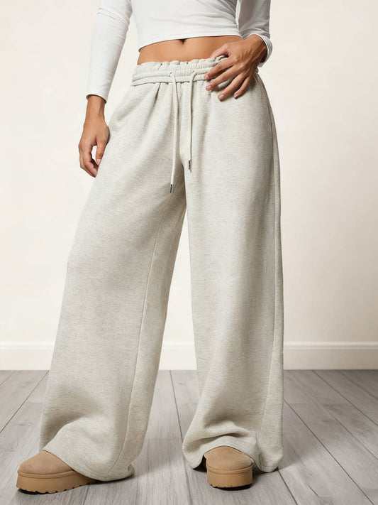 Fleece Lined Wide Leg Jogger Sweatpants