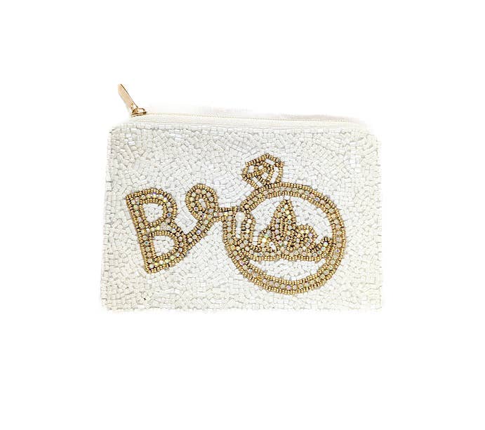 Ladies Bride Themed Beaded Coin Purse