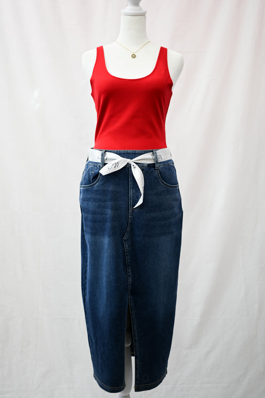 High Waisted Denim Skirt