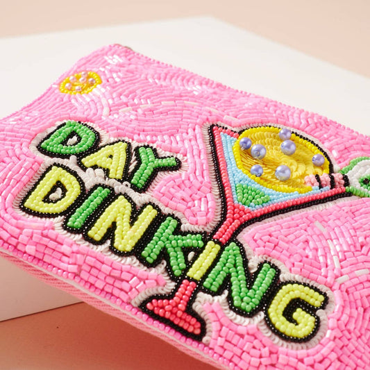 "Day Dinking" Bead Coin Purse