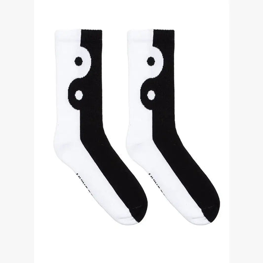 Classic Crew Socks w/ Ribbed Tubing - Yin Yang