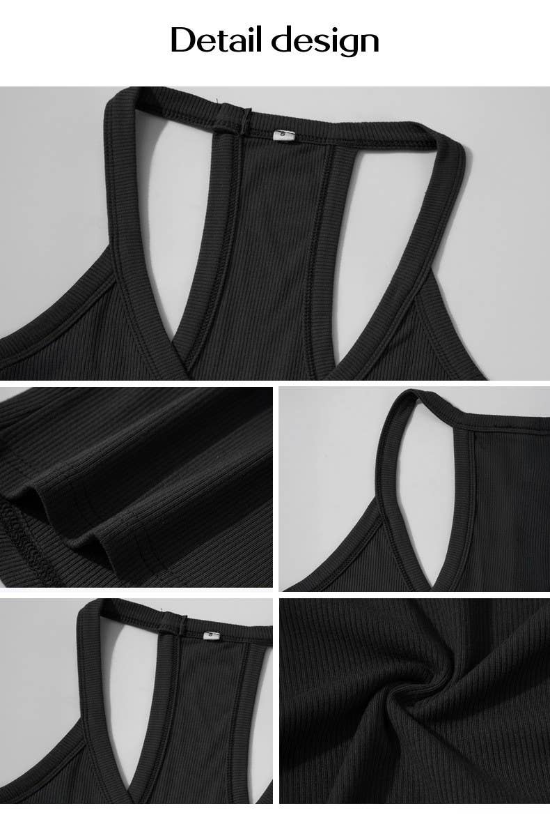 Slim Knit Ribbed Tank Top: Wine