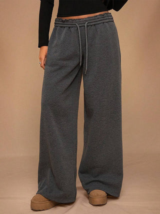 Fleece Lined Wide Leg Jogger Sweatpants