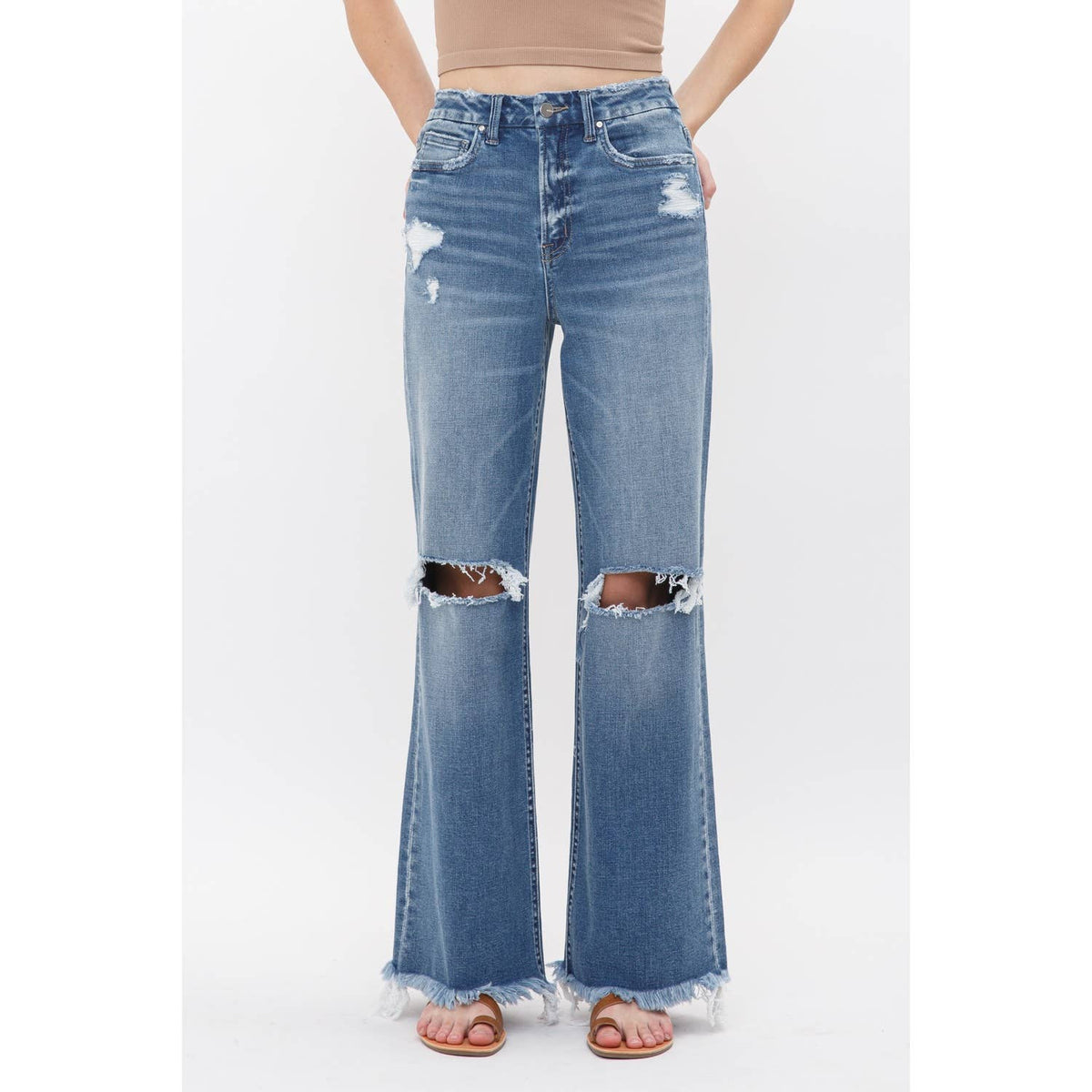 DEHOURS STRETCH SUPER HIGH RISE WIDE LEG