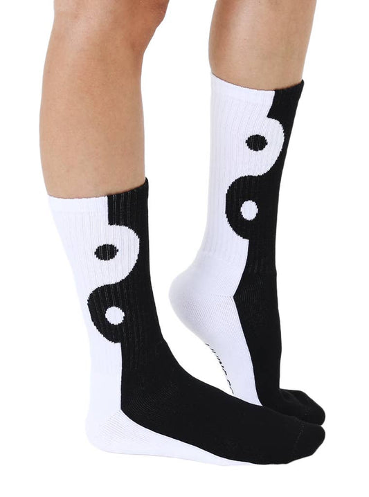 Classic Crew Socks w/ Ribbed Tubing - Yin Yang