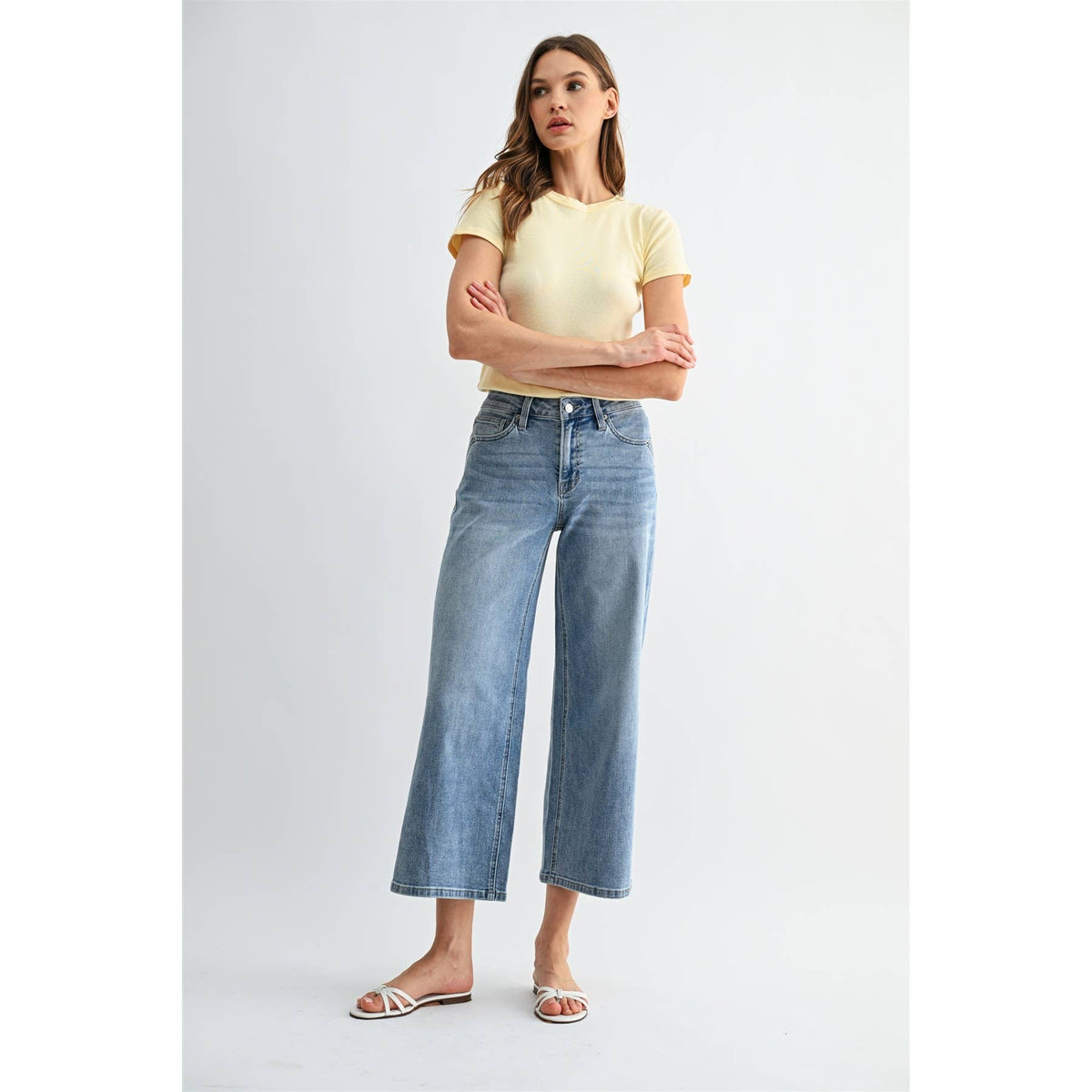 MID RISE WIDE LEG CROP: BOTTICELLI