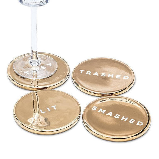 Drunk Expressions Coasters-4"D
