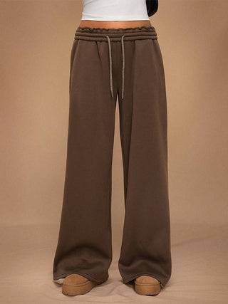 Fleece Lined Wide Leg Jogger Sweatpants