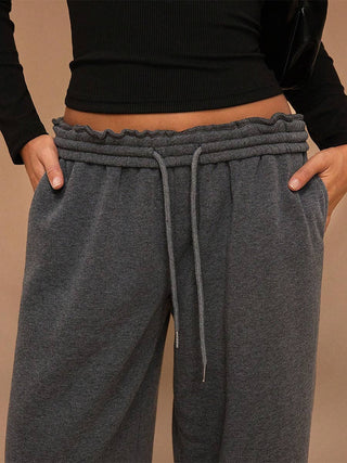 Fleece Lined Wide Leg Jogger Sweatpants