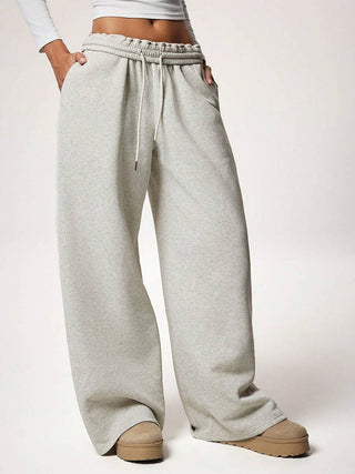 Fleece Lined Wide Leg Jogger Sweatpants