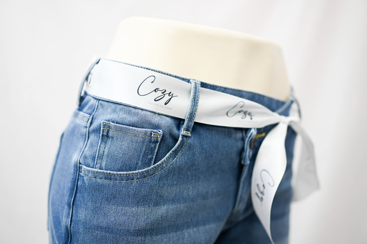 Low Rise Asymmetrical Button/Wide Leg Stretchy Jean