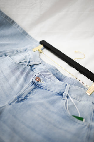 Low Rise Asymmetrical Button/Wide Leg Stretchy Jean