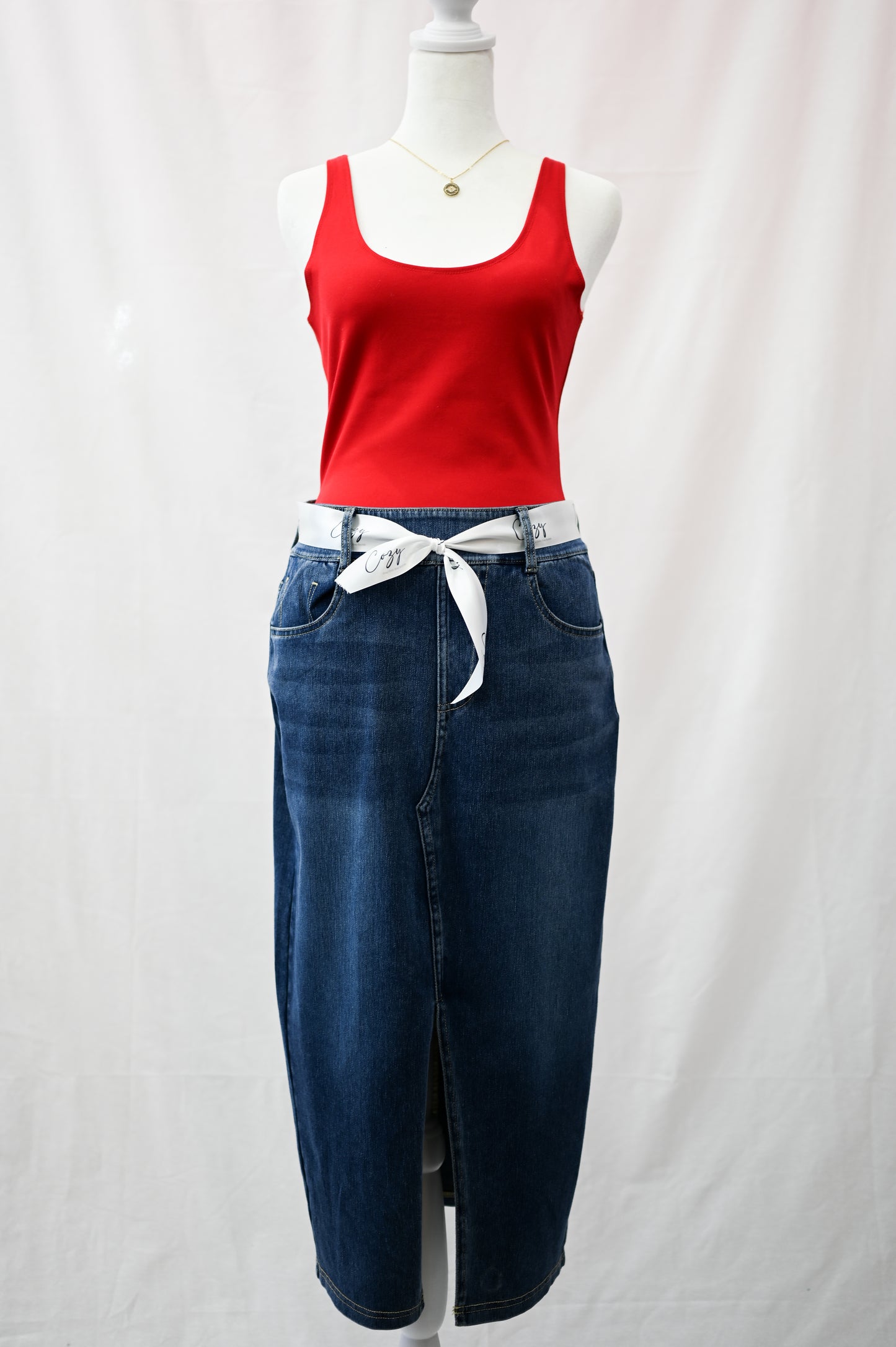 High Waisted Denim Skirt