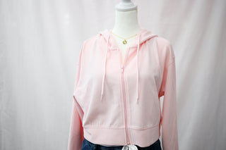 Waffle Hooded Cropped Zip up