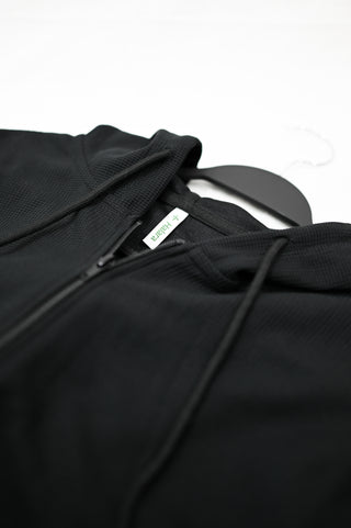 Waffle Hooded Cropped Zip up