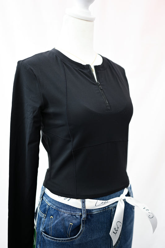 Plush Half Zip Long Sleeve