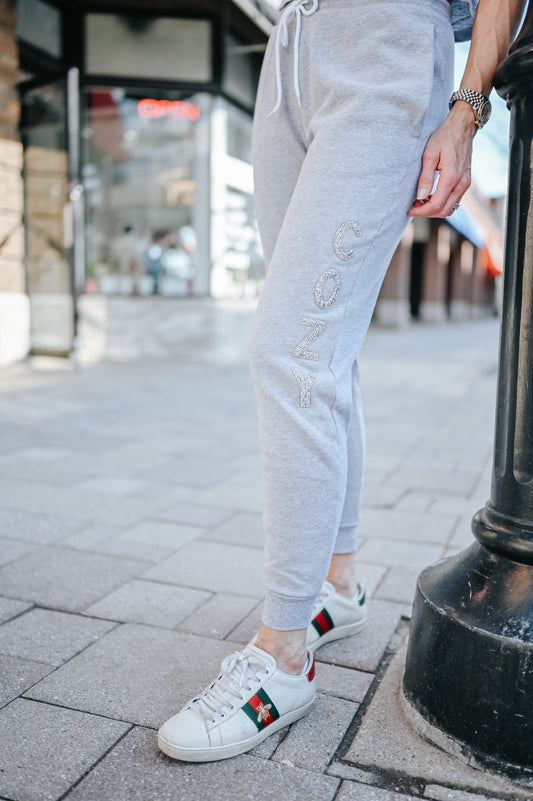 COZY Rhinestone Sweatpants