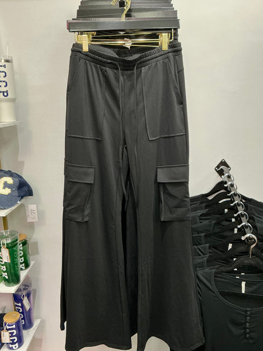 High Waisted Drawstring Casual Flare
