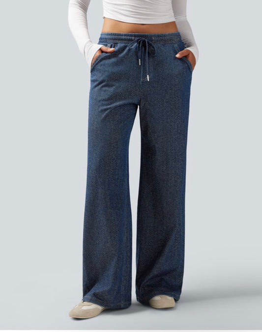 HALARA BLUE SPARKLE WIDE LEG