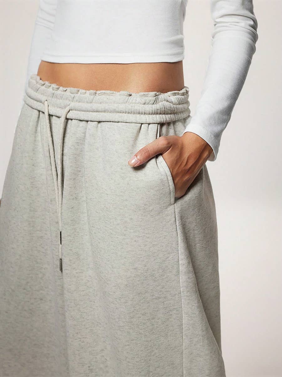 Fleece Lined Wide Leg Jogger Sweatpants