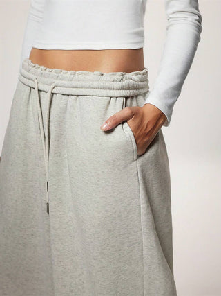Fleece Lined Wide Leg Jogger Sweatpants