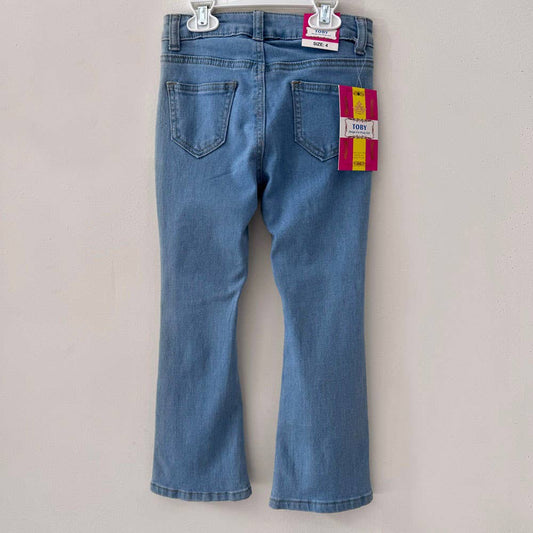 Girls Flare Jean Pant: Light Blue