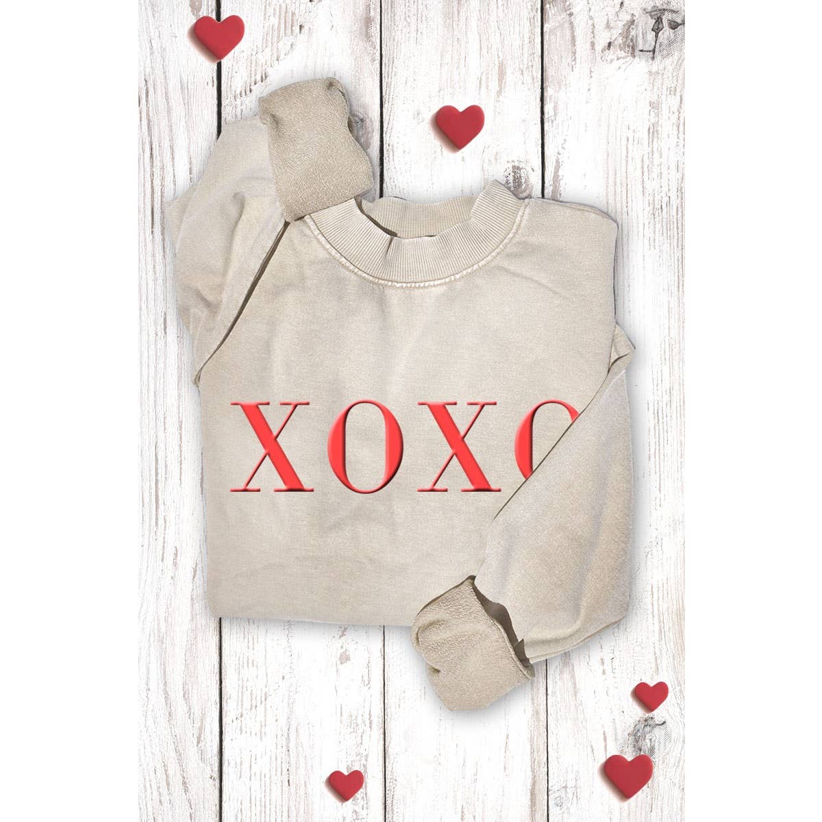 XOXO MINERAL GRAPHIC SWEATSHIRTS: MINERAL HOT PINK