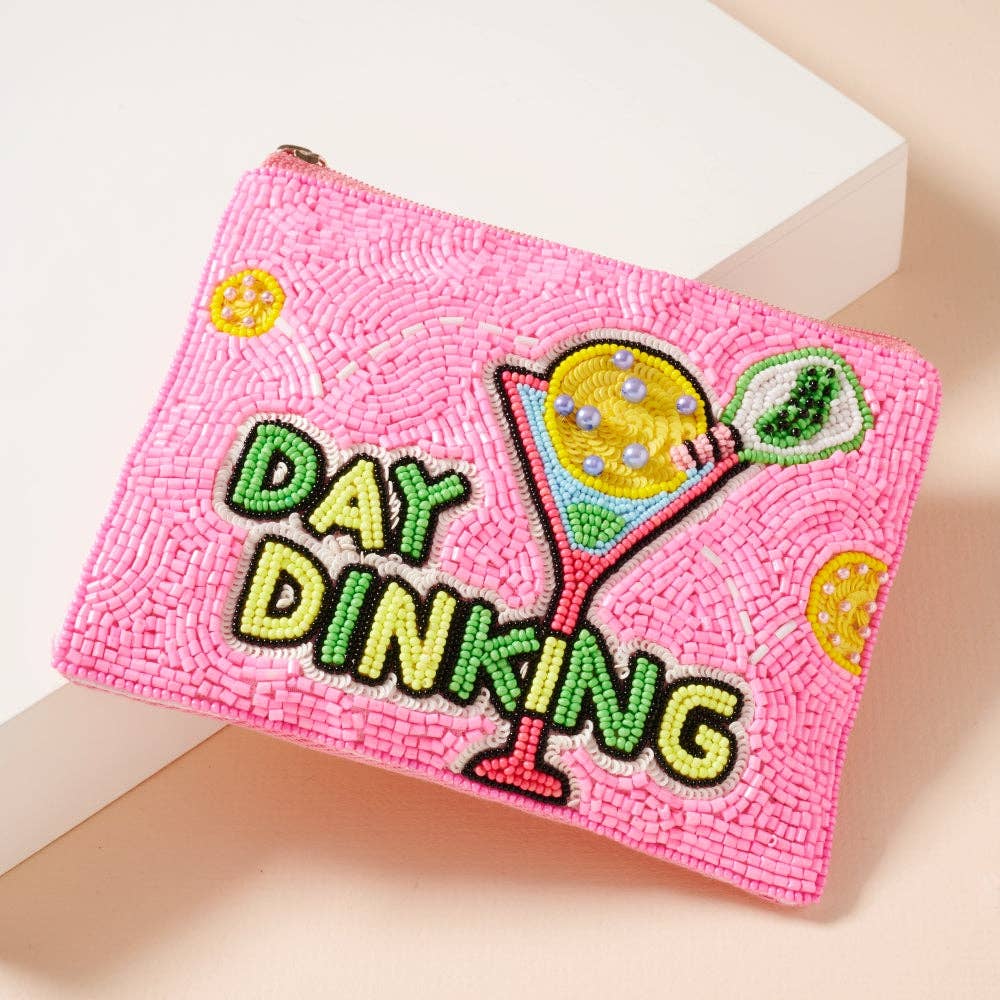 "Day Dinking" Bead Coin Purse