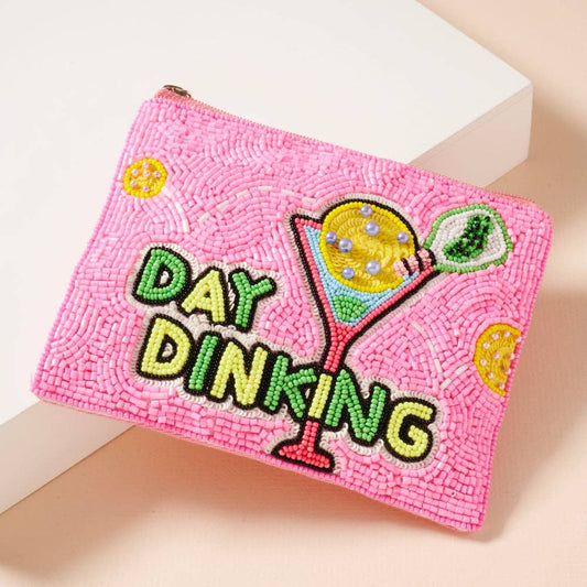 "Day Dinking" Bead Coin Purse