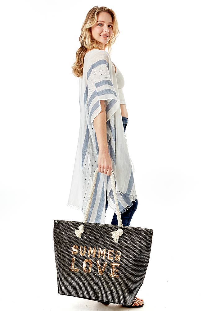 Glitz SUMMER LOVE Lettering Beach Bag: Yellow
