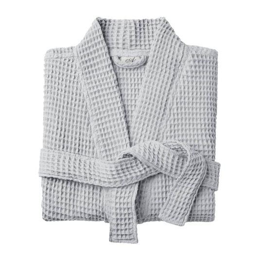 Lightweight Waffle Bathrobe, Spa Dressing Gown Kimono: Gray