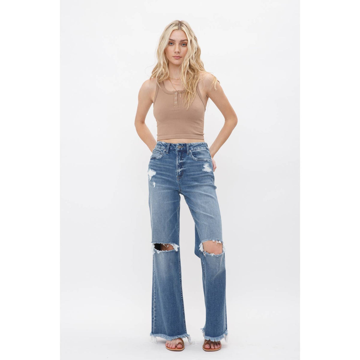 DEHOURS STRETCH SUPER HIGH RISE WIDE LEG