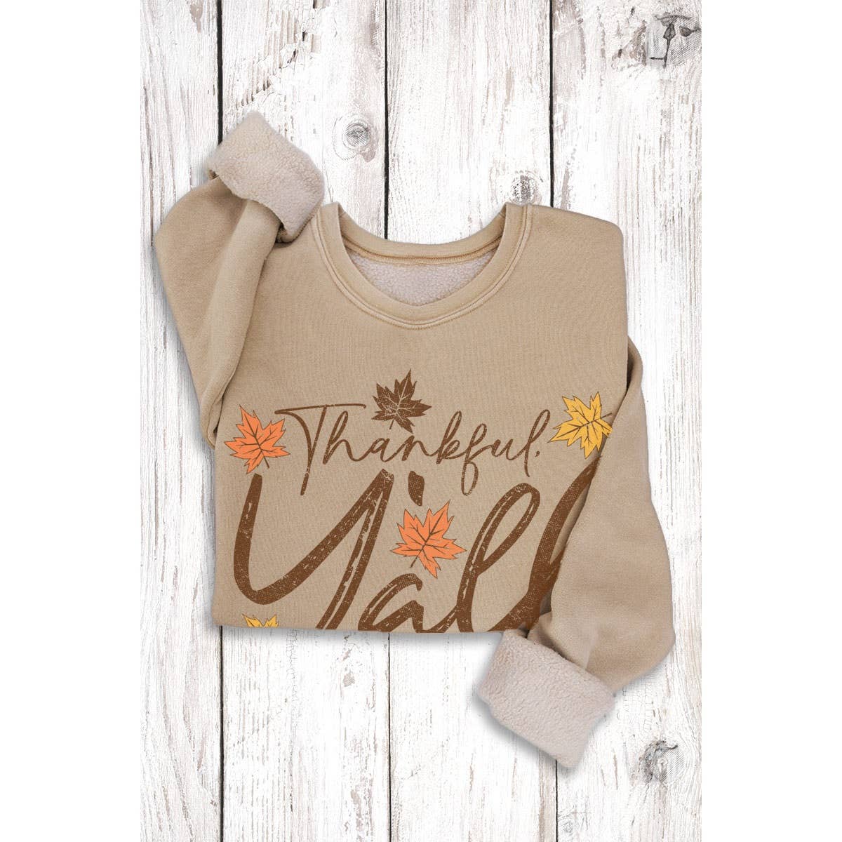 THANKFUL YALL MINERAL SWEATSHIRTS: MINERAL BEIGE