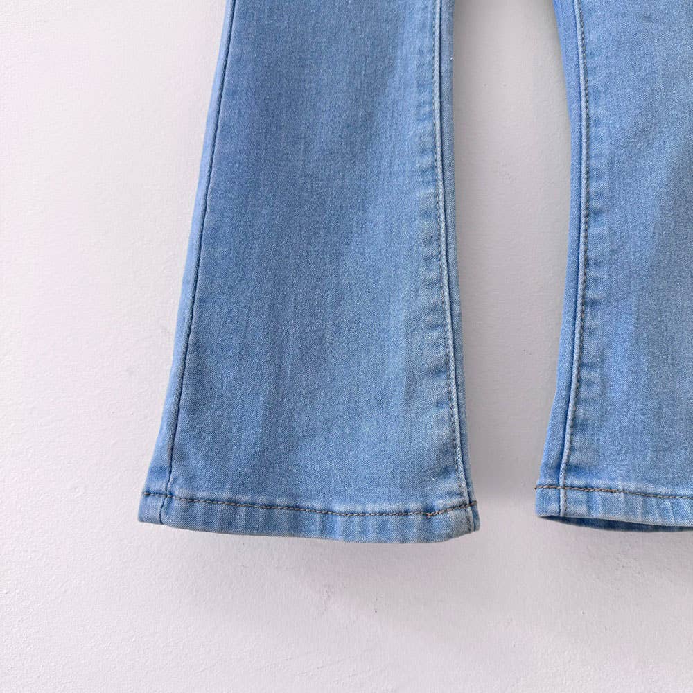 Girls Flare Jean Pant: Light Blue