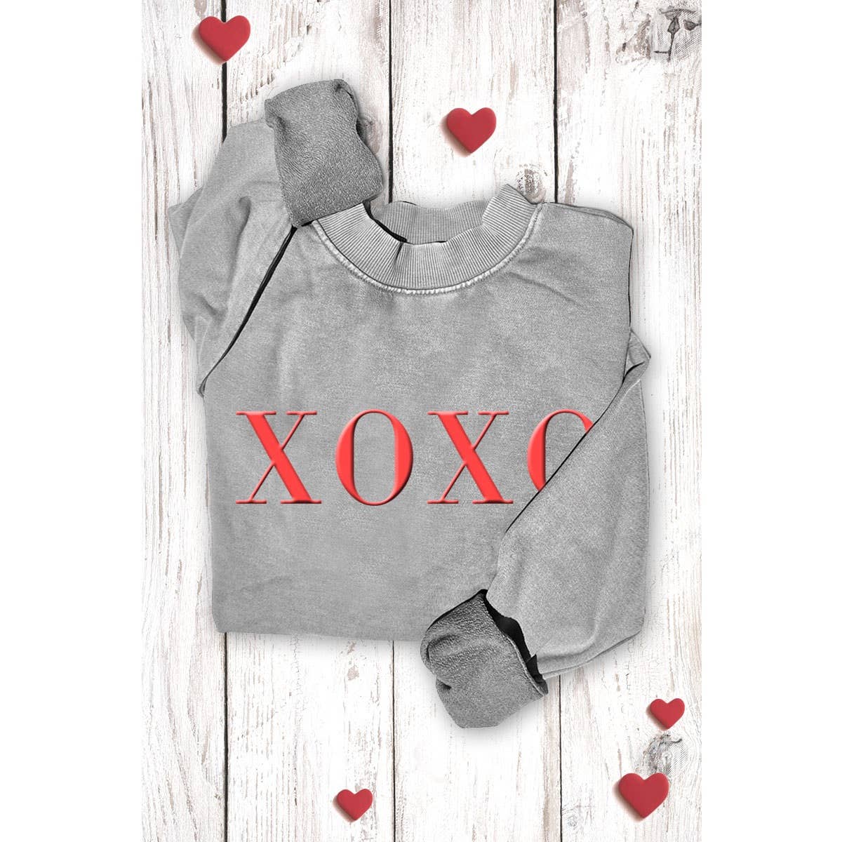 XOXO MINERAL GRAPHIC SWEATSHIRTS: MINERAL HOT PINK